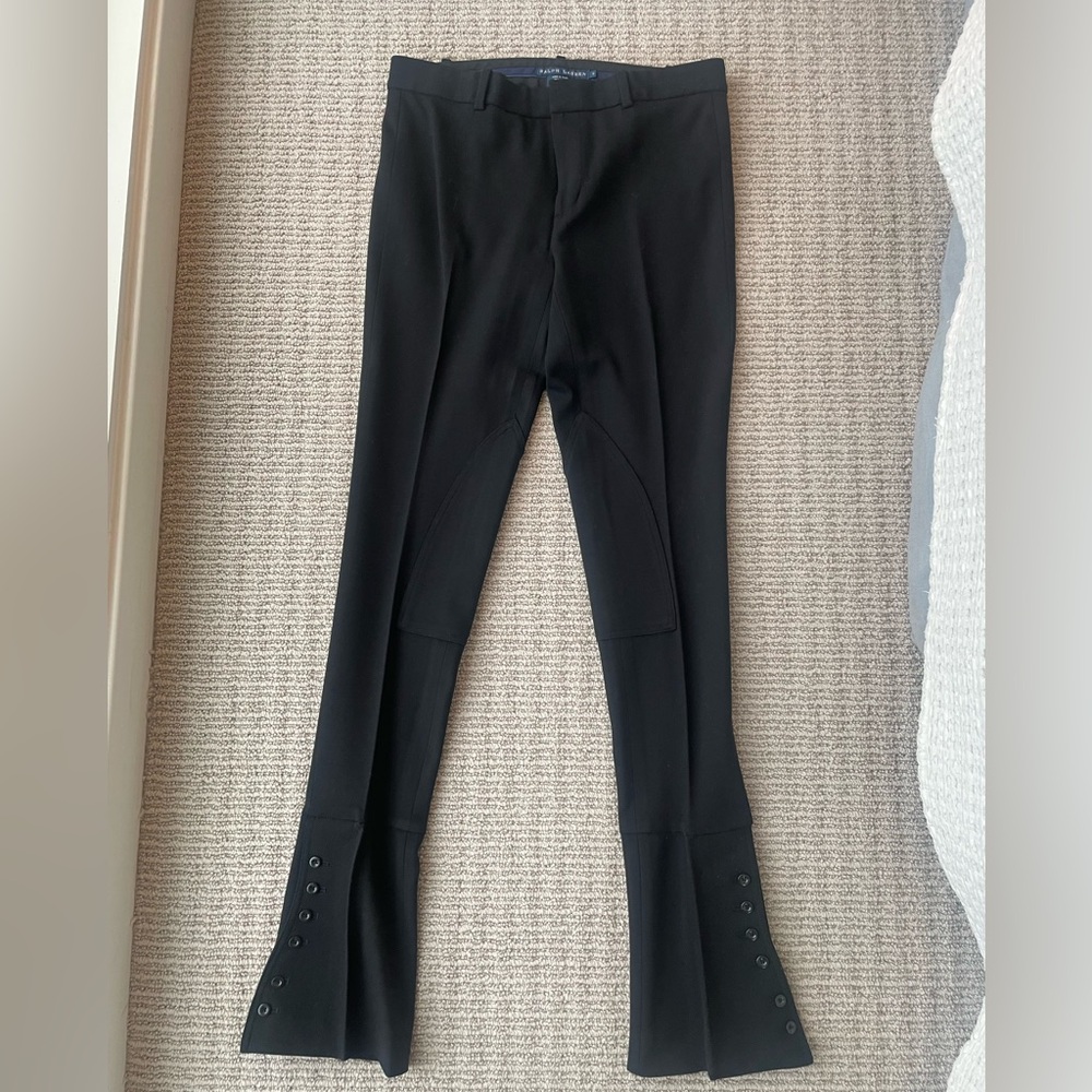 Ralph Lauren Blue Label Slim Wool Riding Style Pants with French Cuffs